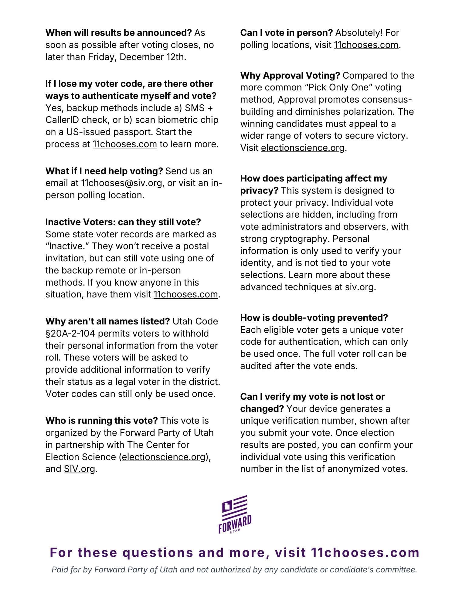 Detailed Voting Plan